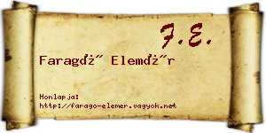 Faragó Elemér névjegykártya