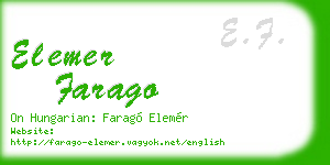 elemer farago business card