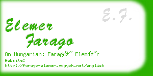 elemer farago business card